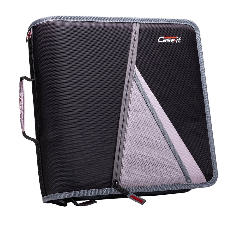 Case-it Mighty Zip Tab 3" O-Ring Binder with Expanding File Folder